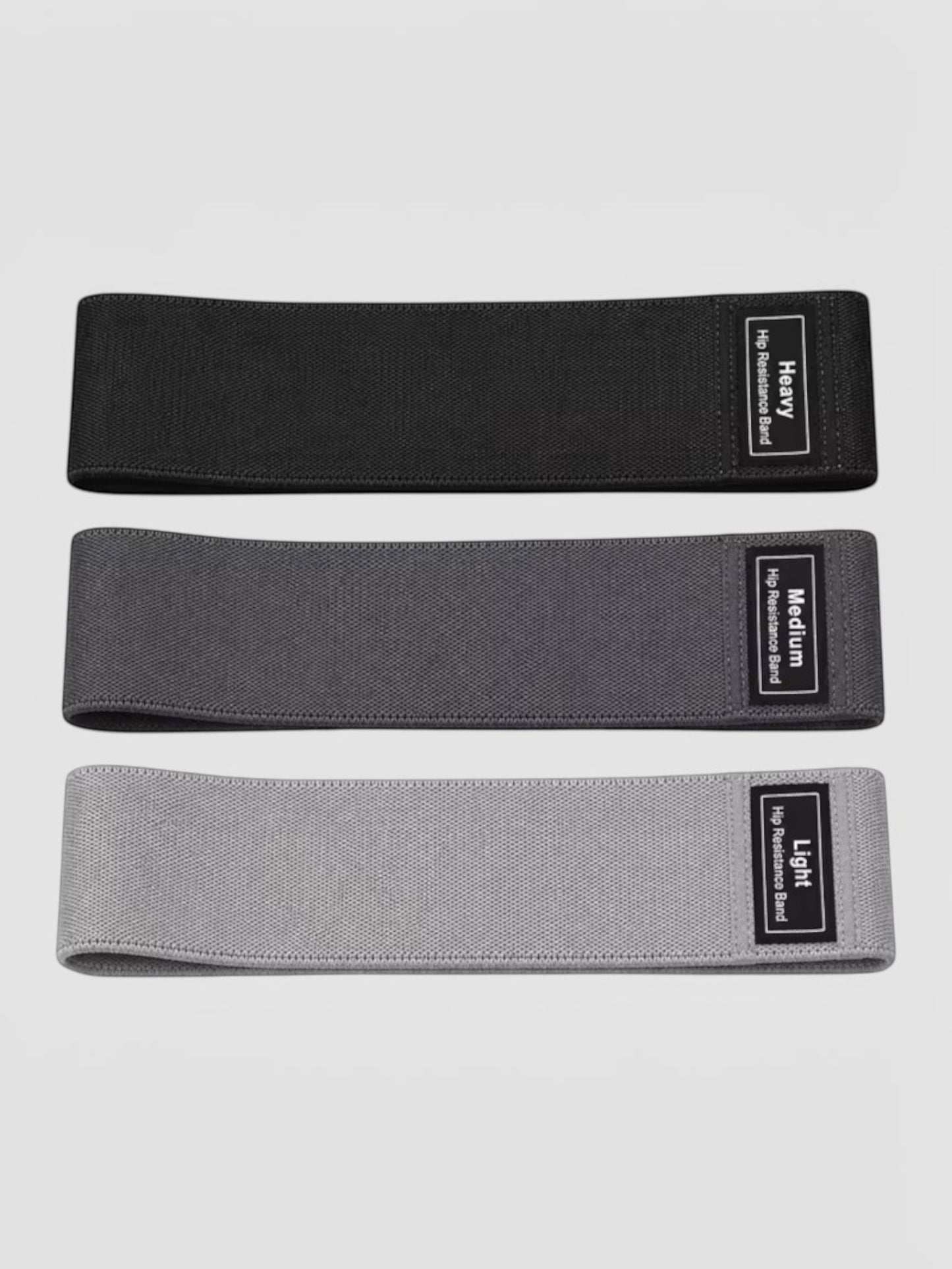 Fabric Resistance Bands – Set of 3 | Anti-Roll | Light, Medium, Heavy