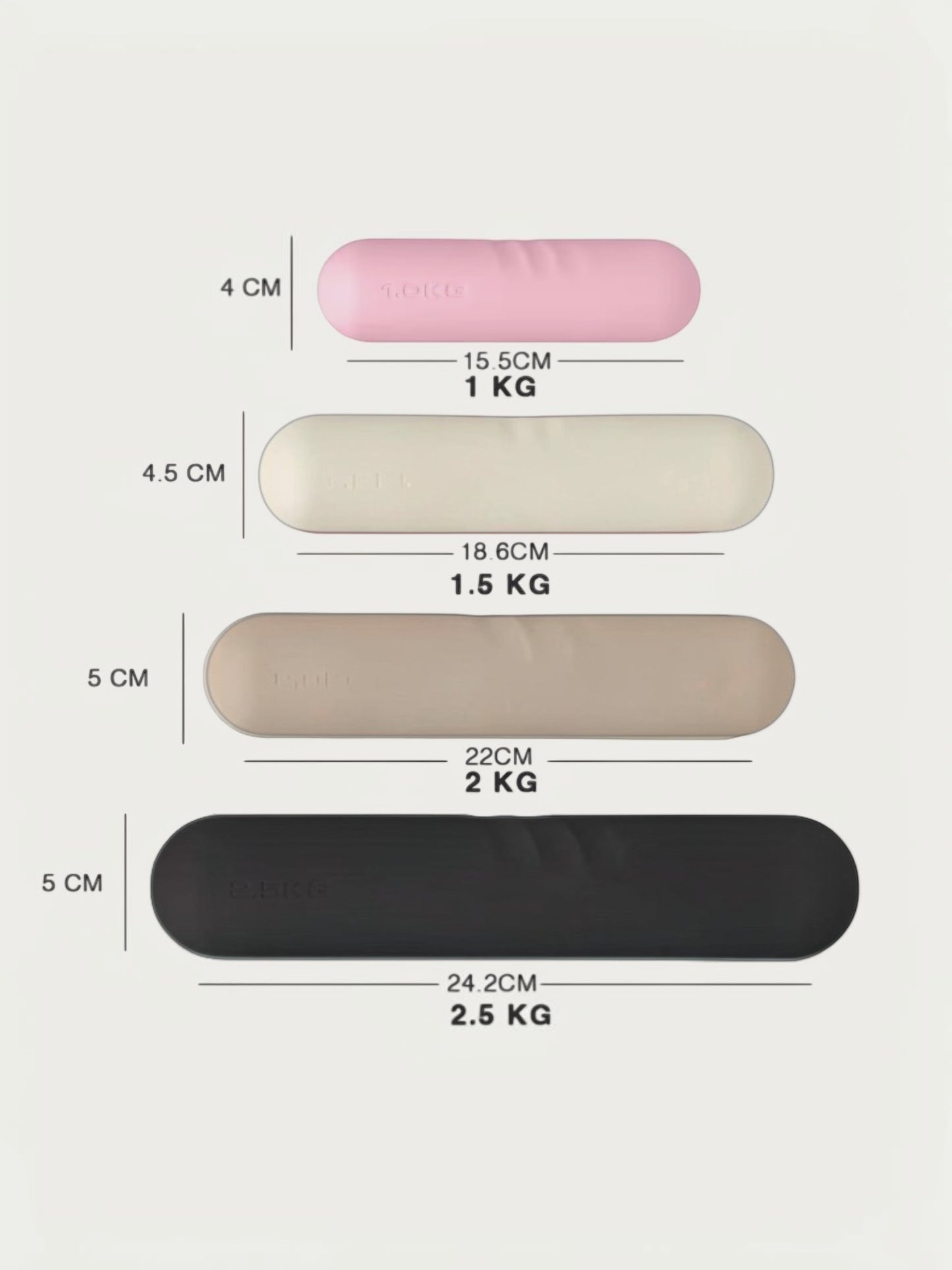 Silicone Dumbbells – Pairs | 1–2.5 kg | Matte Anti-Slip | 5 Colors