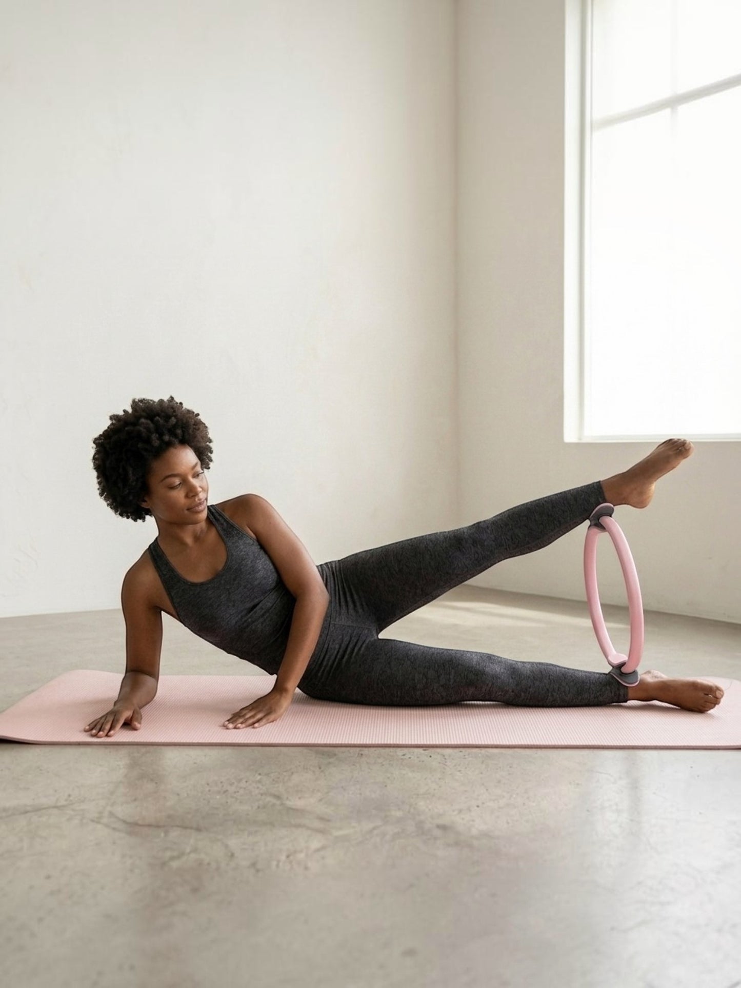 Pilates Toning Ring – Fiberglass | Dual Padded Handles | 14.5 in | 3 Colors
